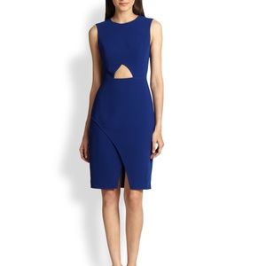 BCBG Maxazria blue cocktail dress with cutout